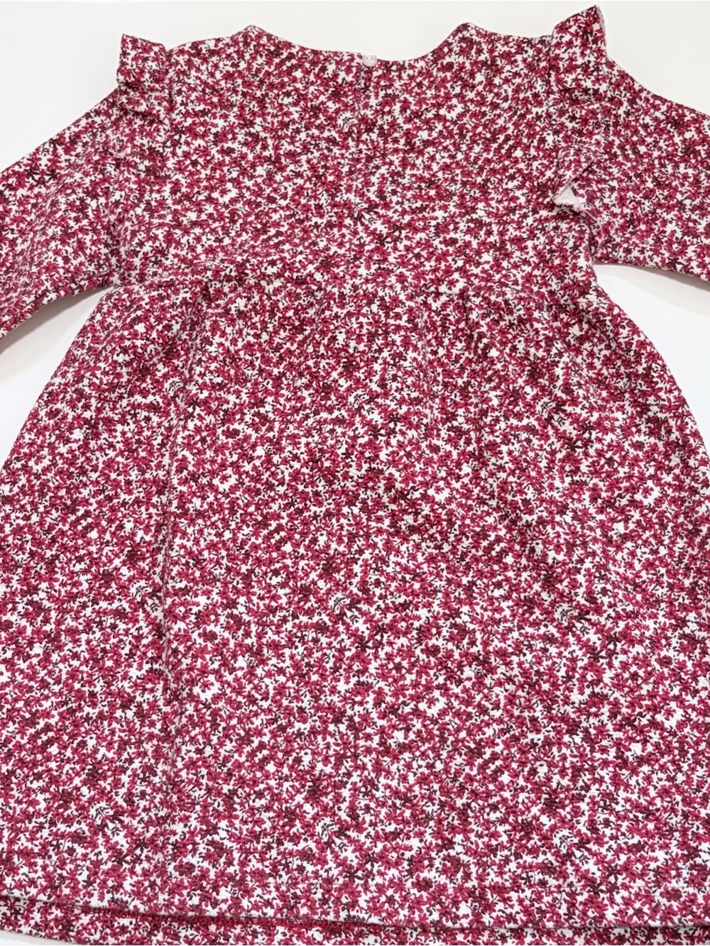 Girls Zara Floral Red Long Sleeve Dress Size 4-5